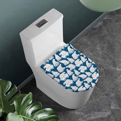Polar Bear On Ice Pattern Print Toilet Lid Cover