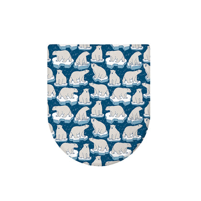 Polar Bear On Ice Pattern Print Toilet Lid Cover
