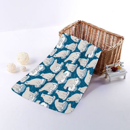 Polar Bear On Ice Pattern Print Towel