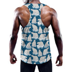 Polar Bear On Ice Pattern Print Training Tank Top