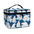 Polar Bear On Ice Pattern Print Travel Makeup Bag