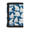 Polar Bear On Ice Pattern Print Trifold Wallet