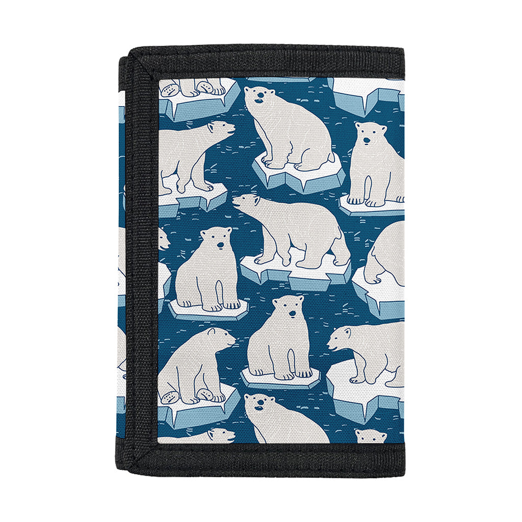 Polar Bear On Ice Pattern Print Trifold Wallet