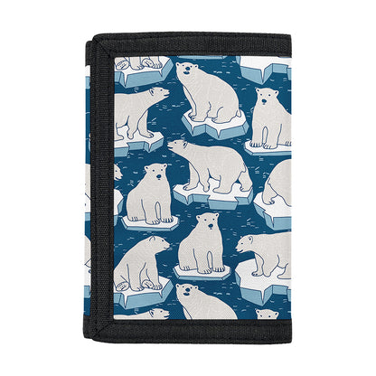 Polar Bear On Ice Pattern Print Trifold Wallet