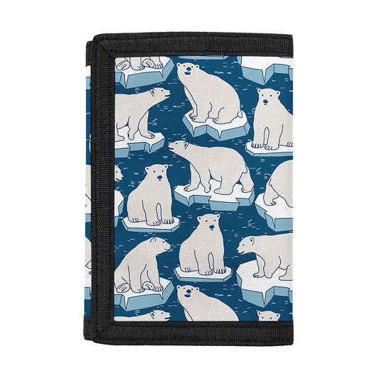 Polar Bear On Ice Pattern Print Trifold Wallet
