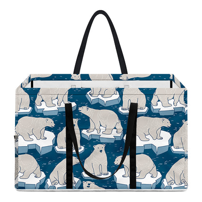Polar Bear On Ice Pattern Print Utility Tote Bag
