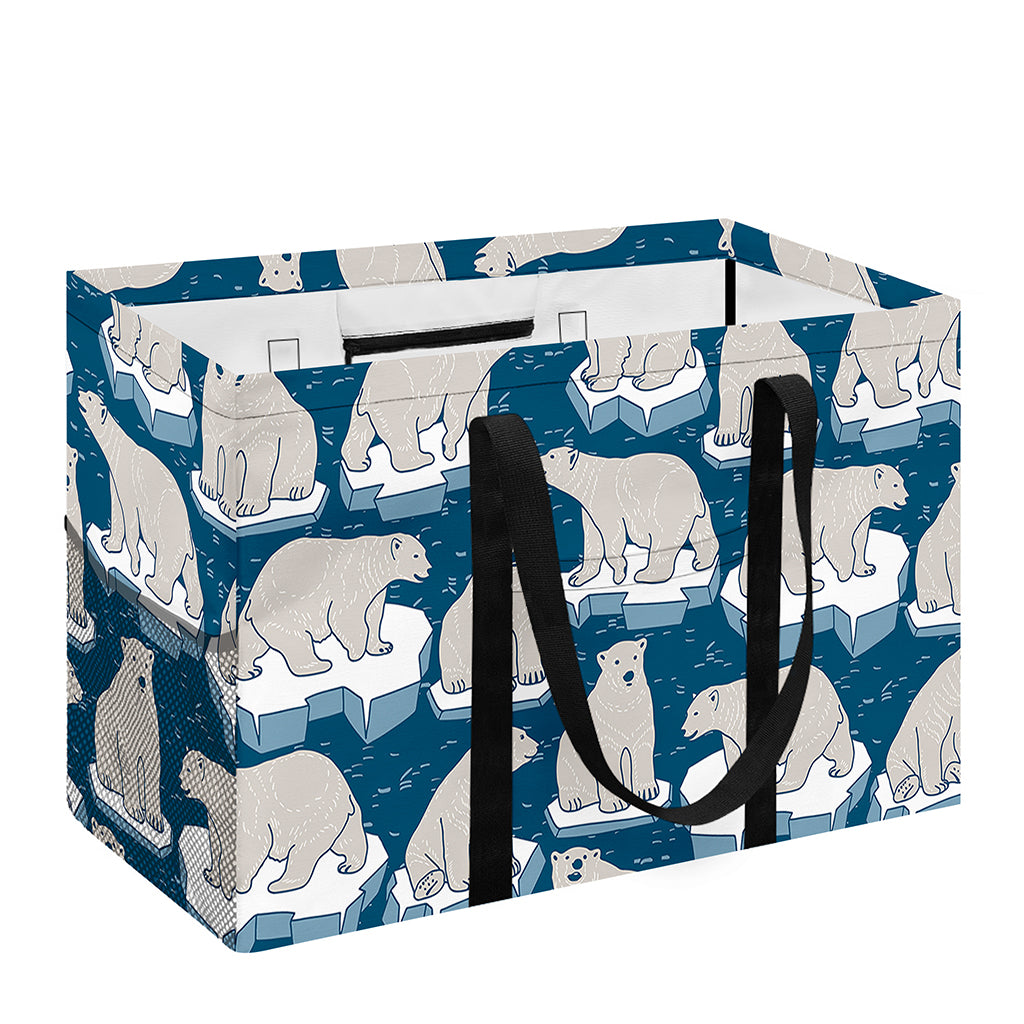 Polar Bear On Ice Pattern Print Utility Tote Bag
