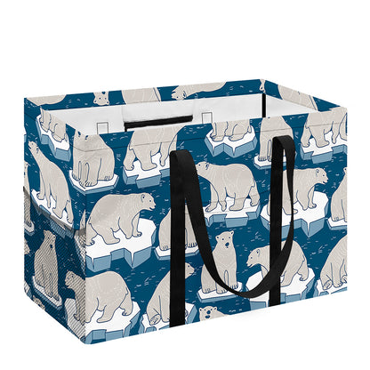 Polar Bear On Ice Pattern Print Utility Tote Bag