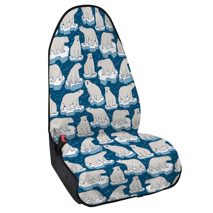 Polar Bear On Ice Pattern Print Waterproof Car Seat Cover