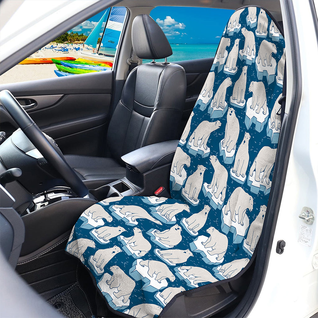 Polar Bear On Ice Pattern Print Waterproof Car Seat Cover