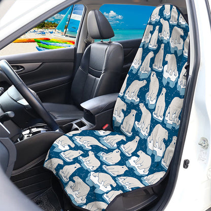 Polar Bear On Ice Pattern Print Waterproof Car Seat Cover