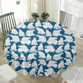 Polar Bear On Ice Pattern Print Waterproof Round Tablecloth