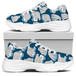 Polar Bear On Ice Pattern Print White Chunky Shoes