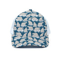 Polar Bear On Ice Pattern Print White Mesh Trucker Hat