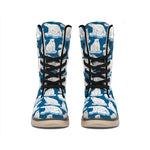 Polar Bear On Ice Pattern Print Winter Boots