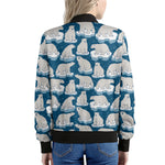 Polar Bear On Ice Pattern Print Women's Bomber Jacket