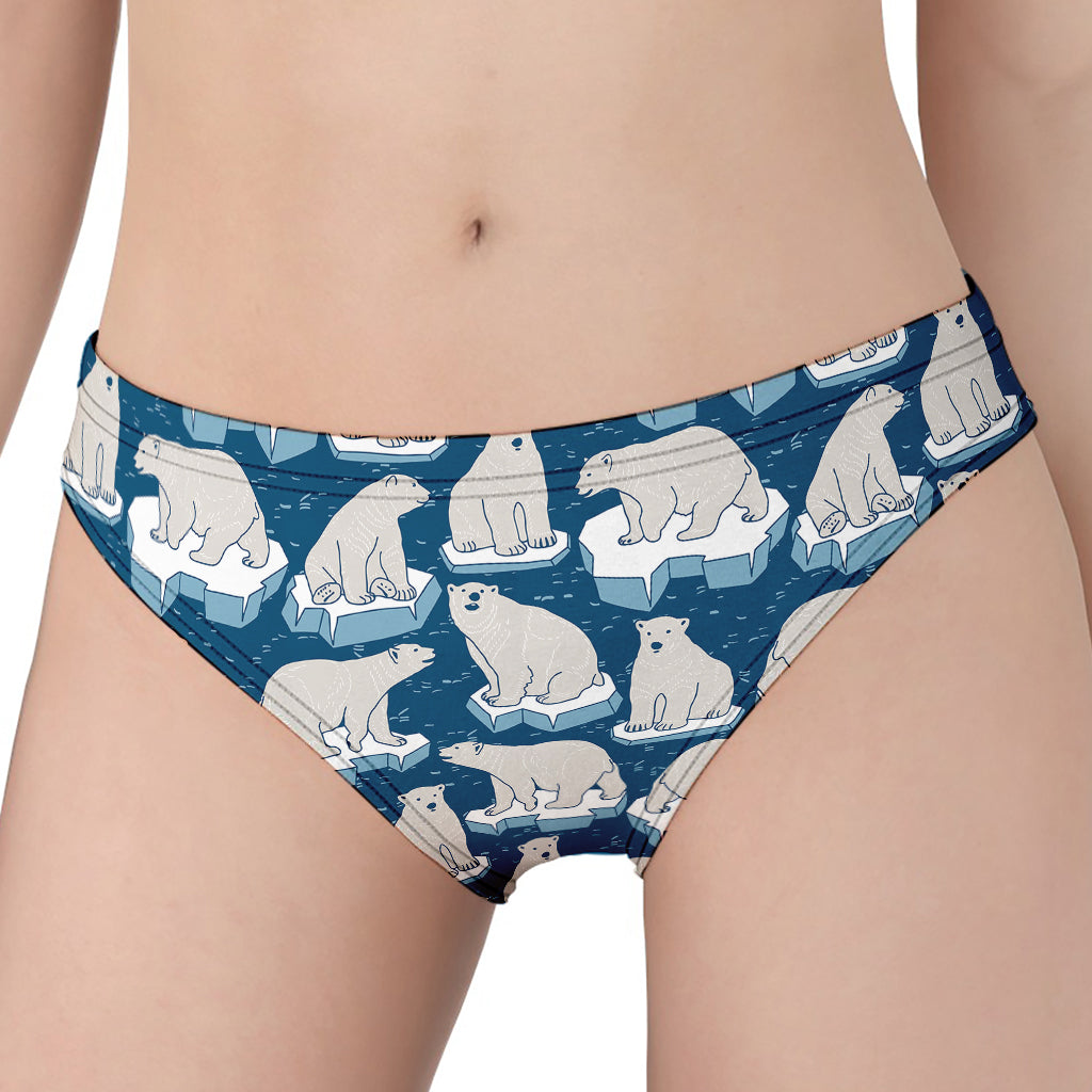 Polar Bear On Ice Pattern Print Women's Panties