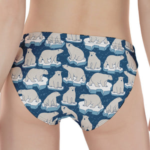 Polar Bear On Ice Pattern Print Women's Panties