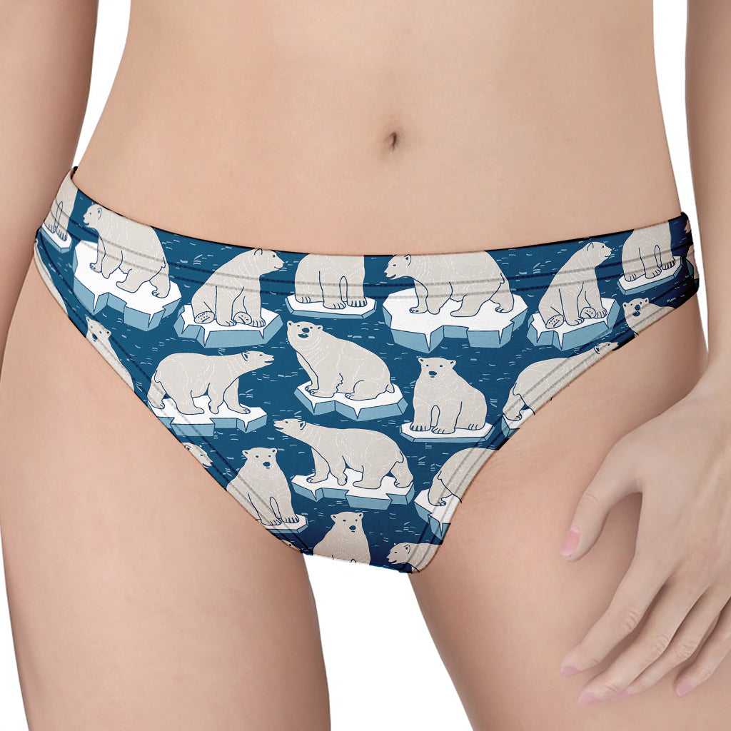 Polar Bear On Ice Pattern Print Women's Thong