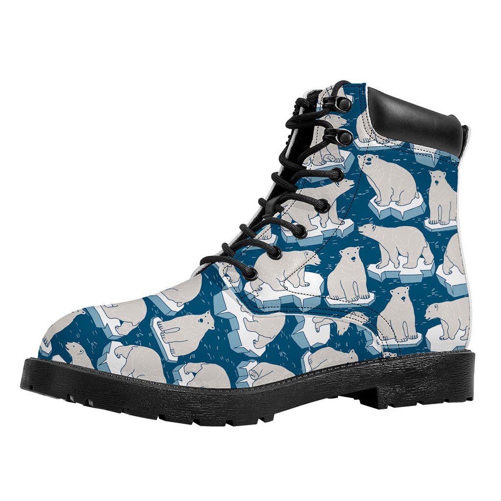 Polar Bear On Ice Pattern Print Work Boots