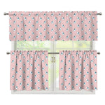 Polar Bear Reading Book Pattern Print 3 Piece Kitchen Curtains