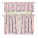 Polar Bear Reading Book Pattern Print 3 Piece Kitchen Curtains