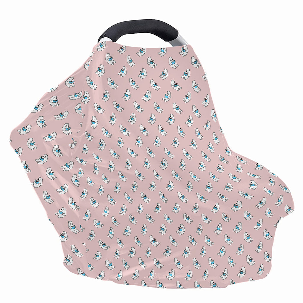 Polar Bear Reading Book Pattern Print Baby Seat Cover