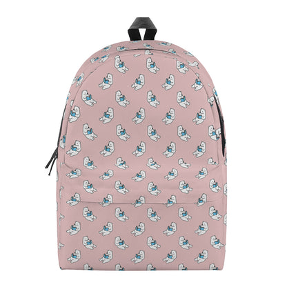 Polar Bear Reading Book Pattern Print Backpack