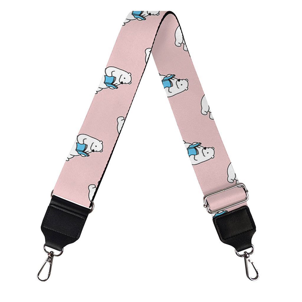 Polar Bear Reading Book Pattern Print Bag Strap
