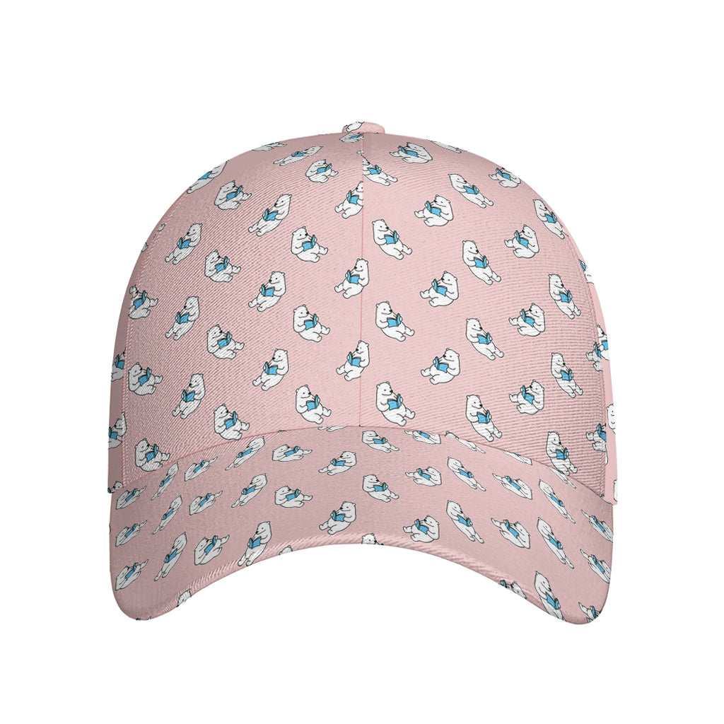 Polar Bear Reading Book Pattern Print Baseball Cap