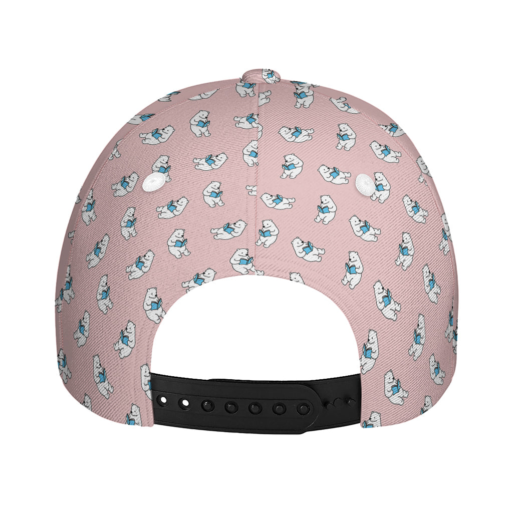 Polar Bear Reading Book Pattern Print Baseball Cap