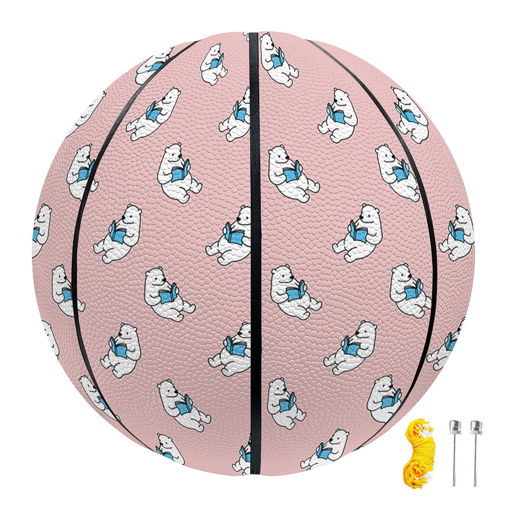 Polar Bear Reading Book Pattern Print Basketball