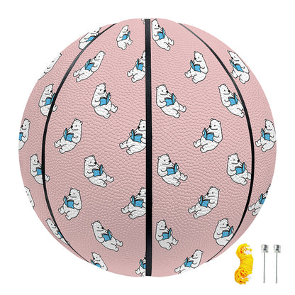 Polar Bear Reading Book Pattern Print Basketball