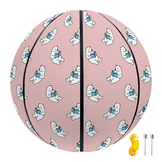 Polar Bear Reading Book Pattern Print Basketball