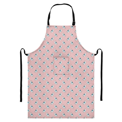 Polar Bear Reading Book Pattern Print Bib Apron With Pocket