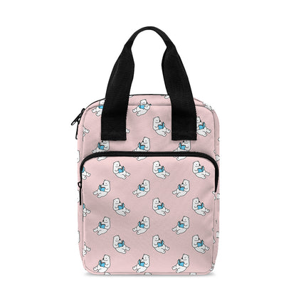 Polar Bear Reading Book Pattern Print Bible Tote Bag