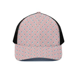 Polar Bear Reading Book Pattern Print Black Mesh Trucker Cap