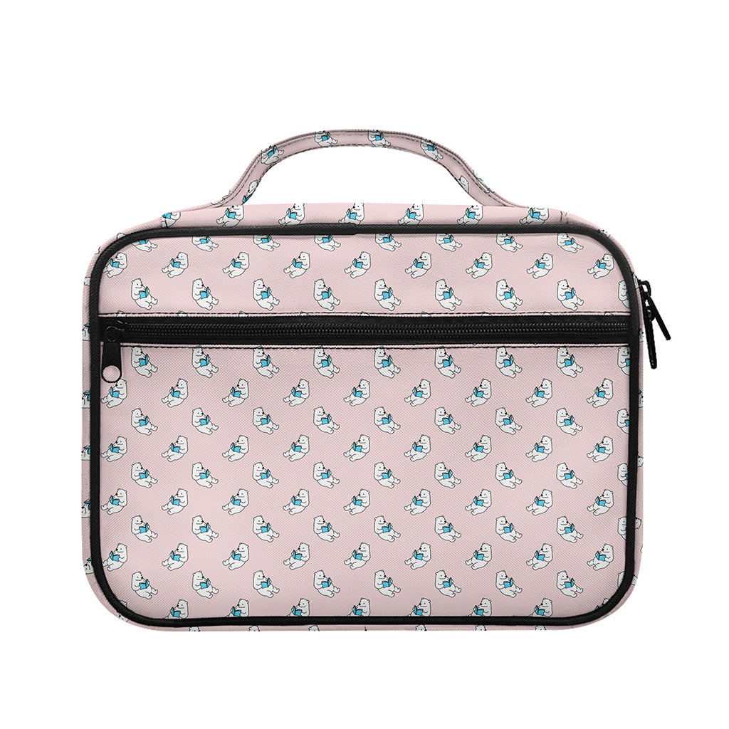 Polar Bear Reading Book Pattern Print Briefcase Bible Bag