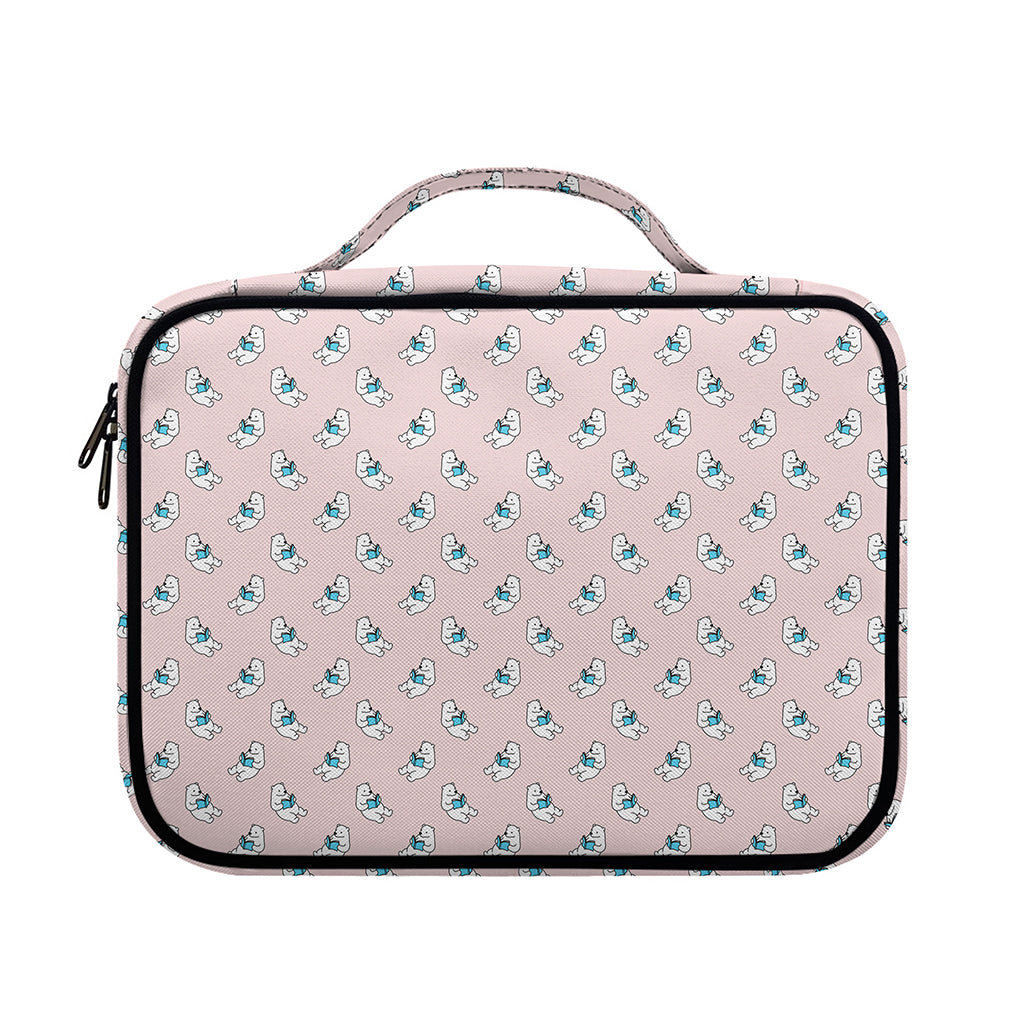 Polar Bear Reading Book Pattern Print Briefcase Bible Bag