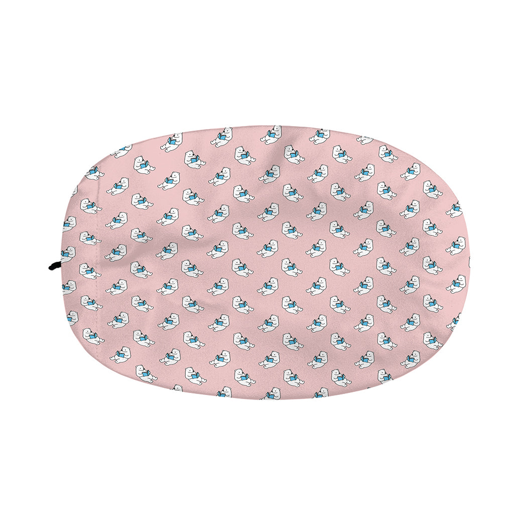 Polar Bear Reading Book Pattern Print Car Side Mirror Covers