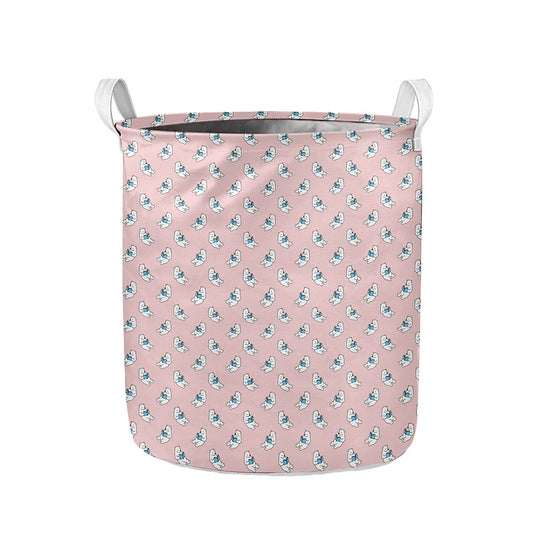 Polar Bear Reading Book Pattern Print Collapsible Laundry Basket