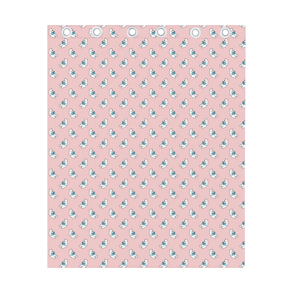 Polar Bear Reading Book Pattern Print Curtain