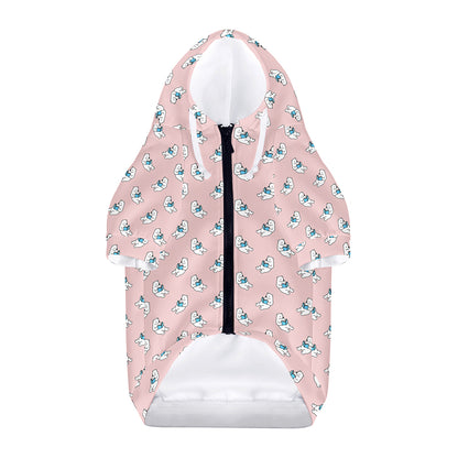 Polar Bear Reading Book Pattern Print Dog Zip Up Hoodie