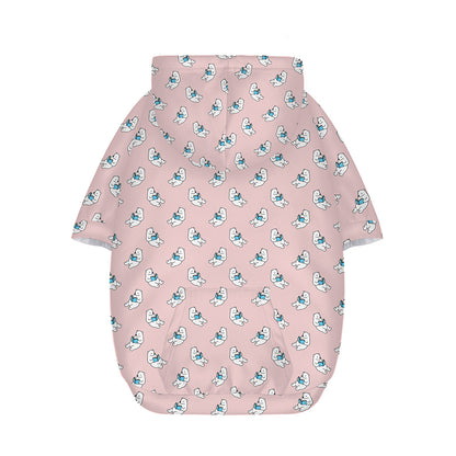 Polar Bear Reading Book Pattern Print Dog Zip Up Hoodie