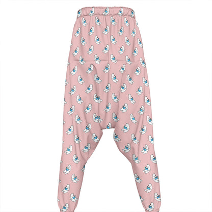 Polar Bear Reading Book Pattern Print Hammer Pants