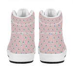 Polar Bear Reading Book Pattern Print High Top Leather Sneakers