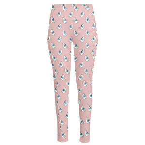 Polar Bear Reading Book Pattern Print High-Waisted Pocket Leggings