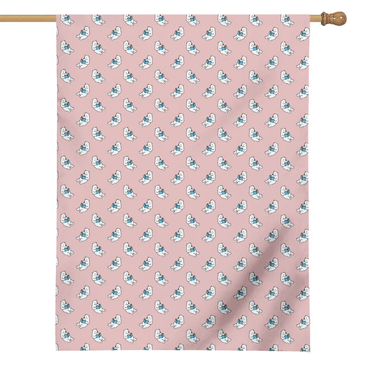 Polar Bear Reading Book Pattern Print House Flag