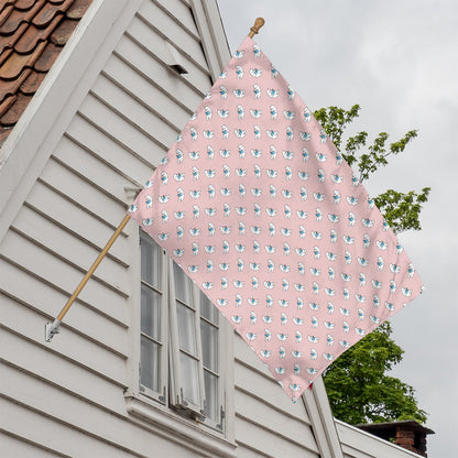 Polar Bear Reading Book Pattern Print House Flag