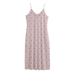 Polar Bear Reading Book Pattern Print Jersey Midi Cami Dress